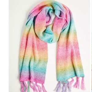 Torrid Space Dye rainbow ombre fringe scarf, great condition